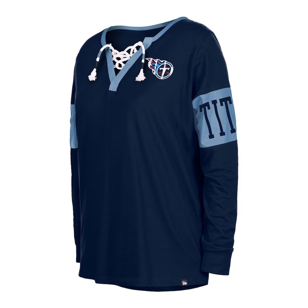 New Tennessee Titans NFL Team Apparel Lace Up Long Sleeve Shirt Navy Blue 2XL - Picture 2 of 7
